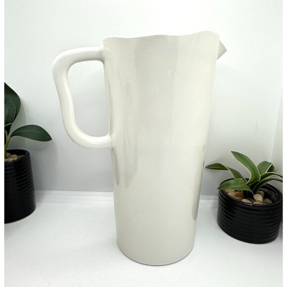 Rae Dunn Artisan Collection By Magenta White Ceramic Pitcher "Refresh" - Picture 2 of 7